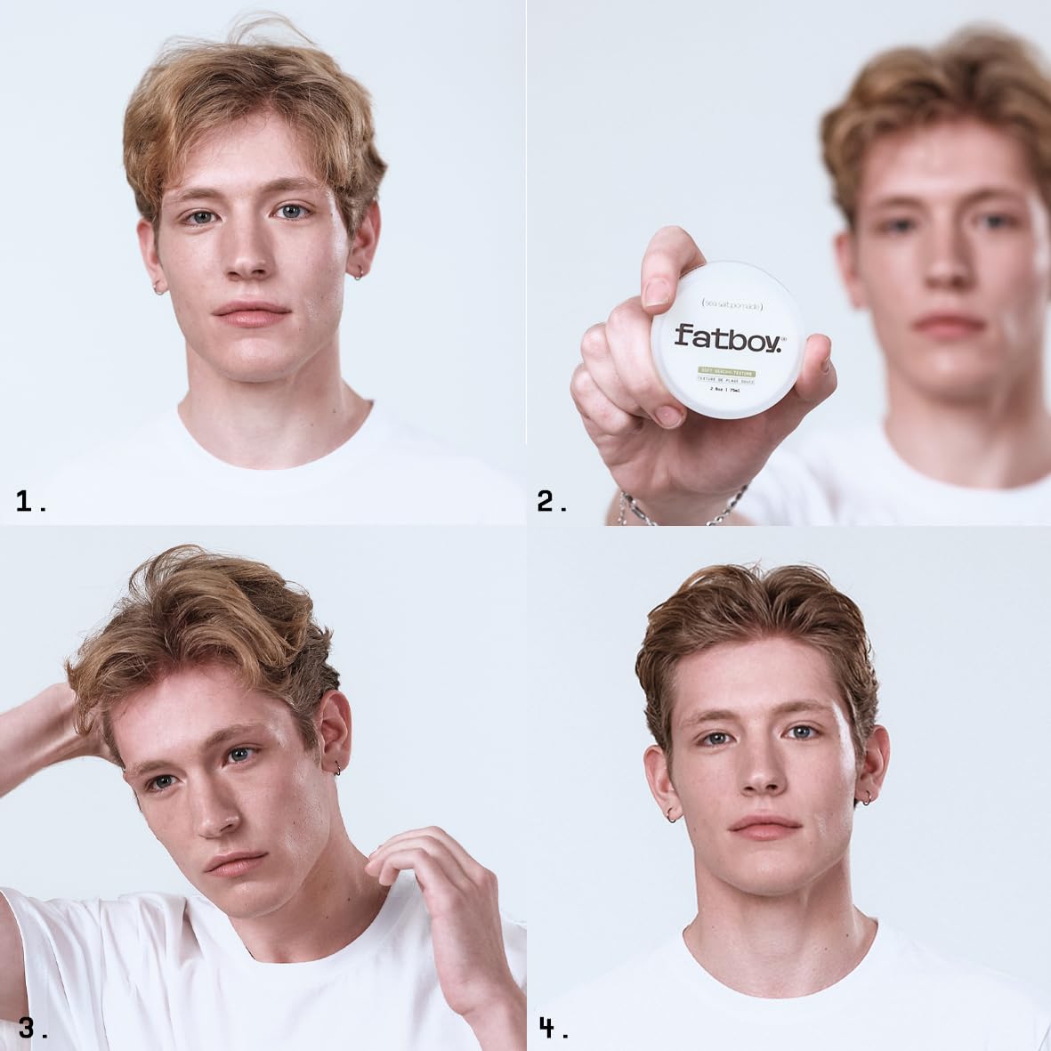 Fatboy Sea Salt Hair Pomade with Coconut Oil & Shea Butter, Lightweight Hold for Texture, Styling &