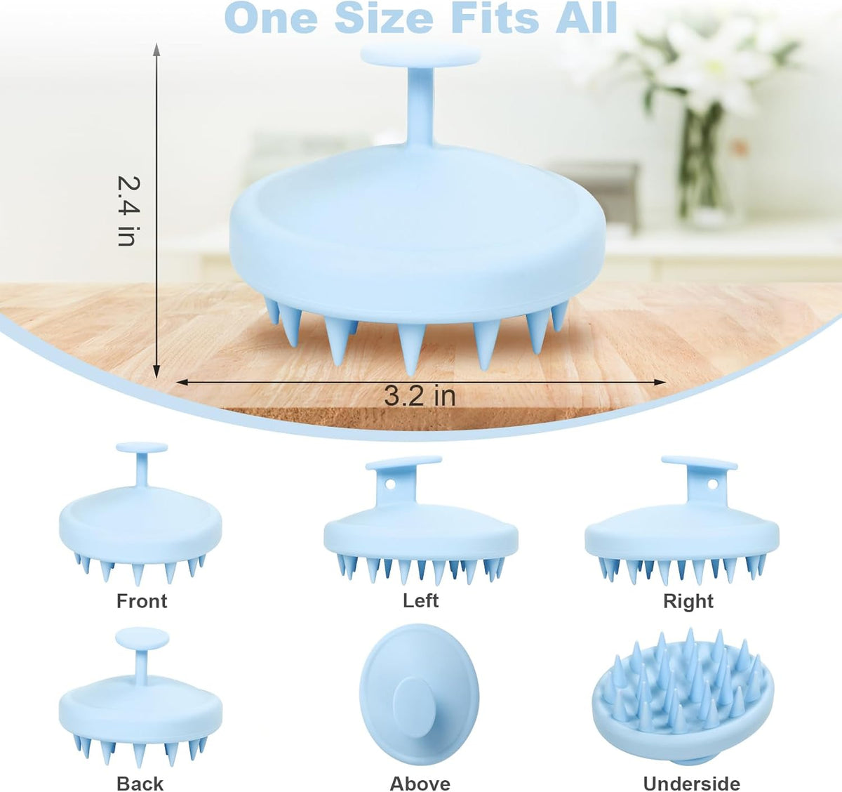 Silicone Scalp Massager, Scalp Scrubber for Hair Growth with Soft Bristles, Scalp Exfoliator Brush