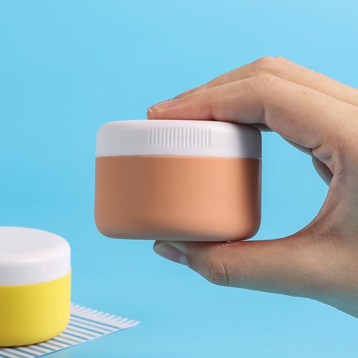 Travel Containers for Toiletries, Silicone Cream Jars BPA-Free, Leak-proof 2oz Travel Size