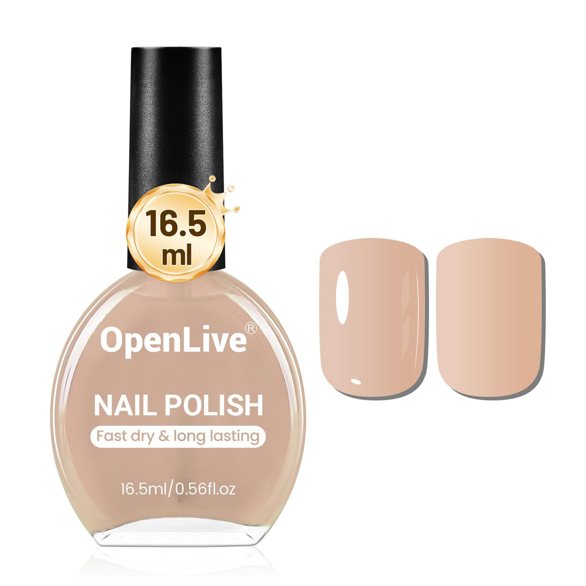 16.5ml Nude Pink Nail Polish Large Volume Quick Drying Light Pink Nail Polish, Fast Drying and Long