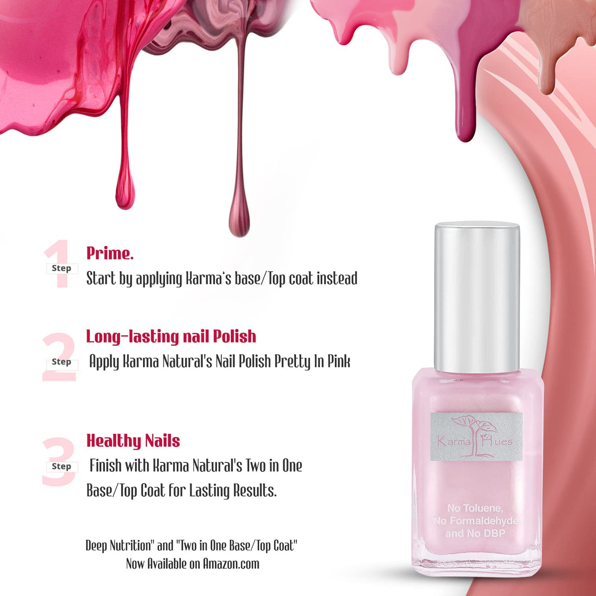 karma organic Natural Nail Polish, Vegan, and Cruelty-Free, No Toluene, No Formaldehyde, No DBP