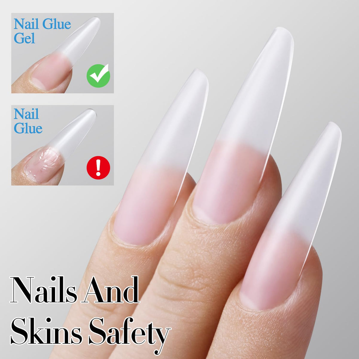Double Rhythm 2PCS 0.5Oz Nail Glue Gel for False Acrylic Nail Tips and Press on Nails Gel Glue Nail
