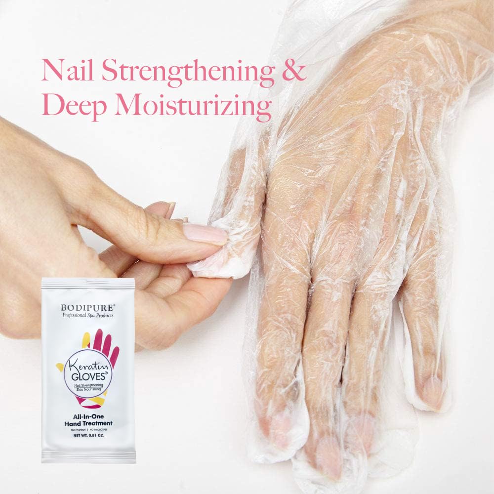 Bodipure All-In-1 Moisturizing Hand Mask Gloves – Keratin & Vitamin E Treatment for Dry Cracked