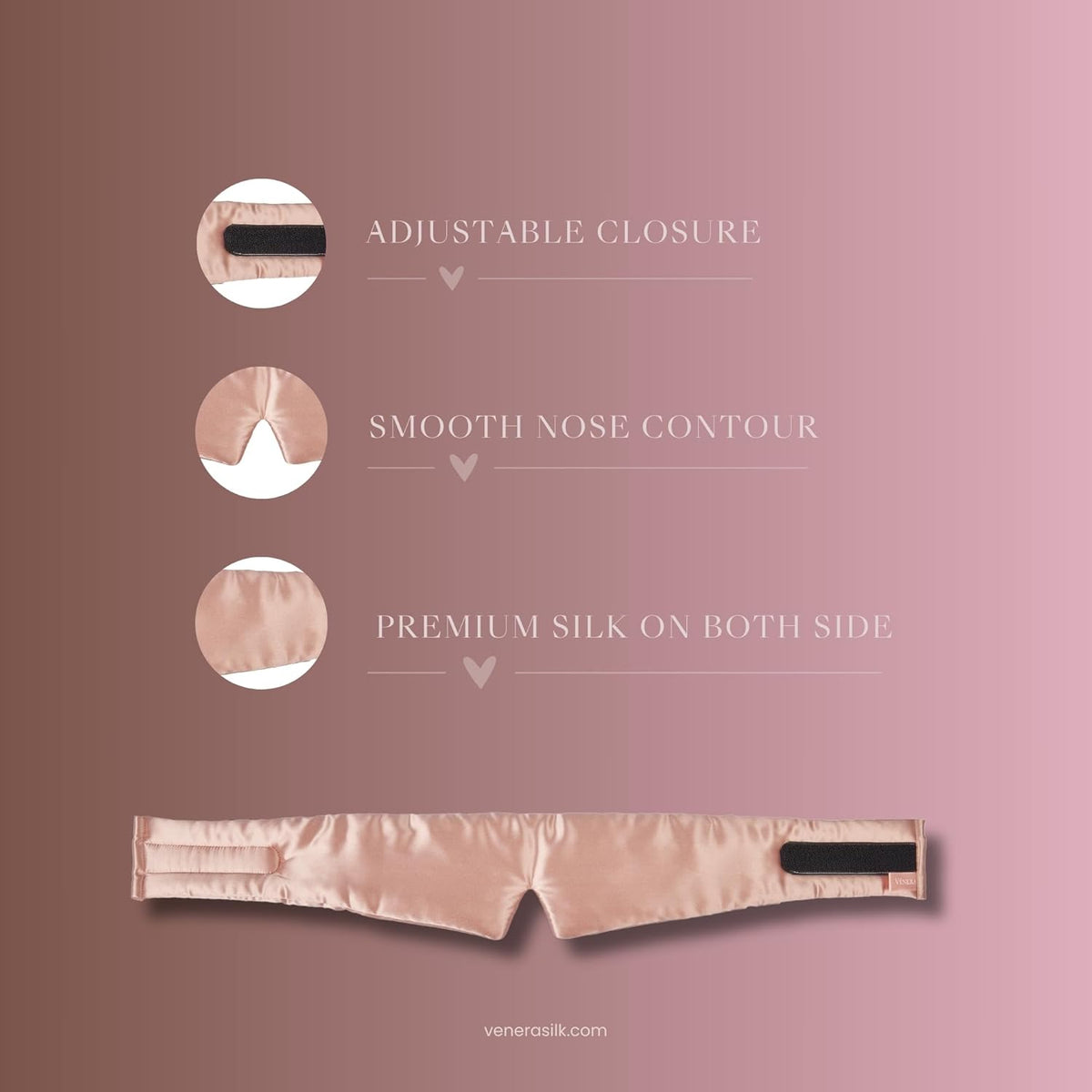 Silk Eye Mask - 100% Pure Mulberry 22 Momme Silk Sleep Mask, Adjustable Sleep Mask for Women and