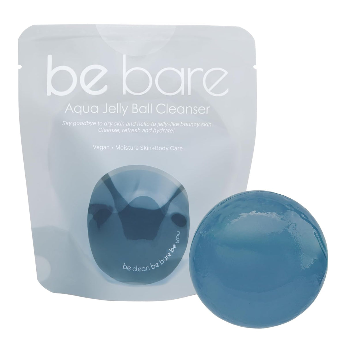 Be Bare Jelly Ball Cleanser, Daily Face Wash Korean Skin Care Cleanser Ball for Dry Skin with