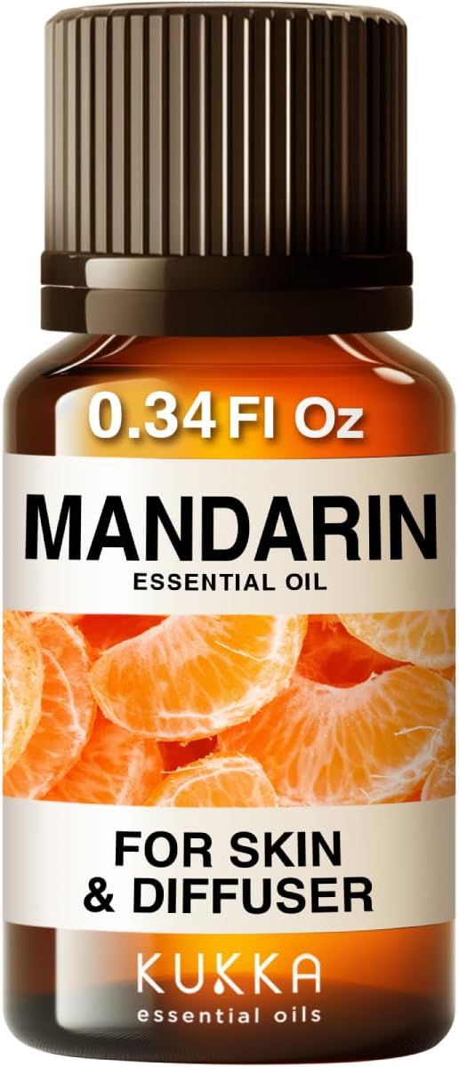 Kukka Mandarin Essential Oil for Diffuser Skin - 0.34 Fl Oz - Fresh & Citrusy Scent for