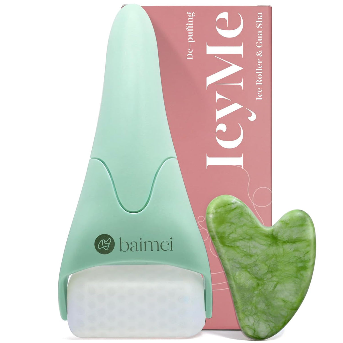BAIMEI IcyMe Cryotherapy Ice Roller and Gua Sha Facial Tools Reduces Puffiness Migraine Pain