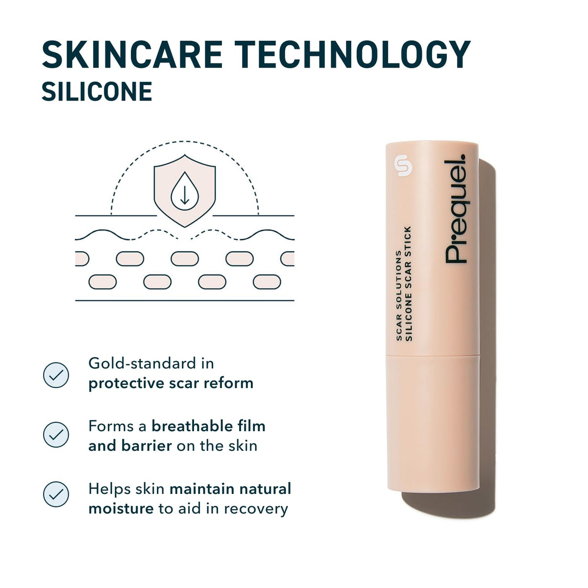 Skin Scar Solutions 60% Silicone Scar Stick. Thick Solid Velvety Film for Scars. Formula Infused