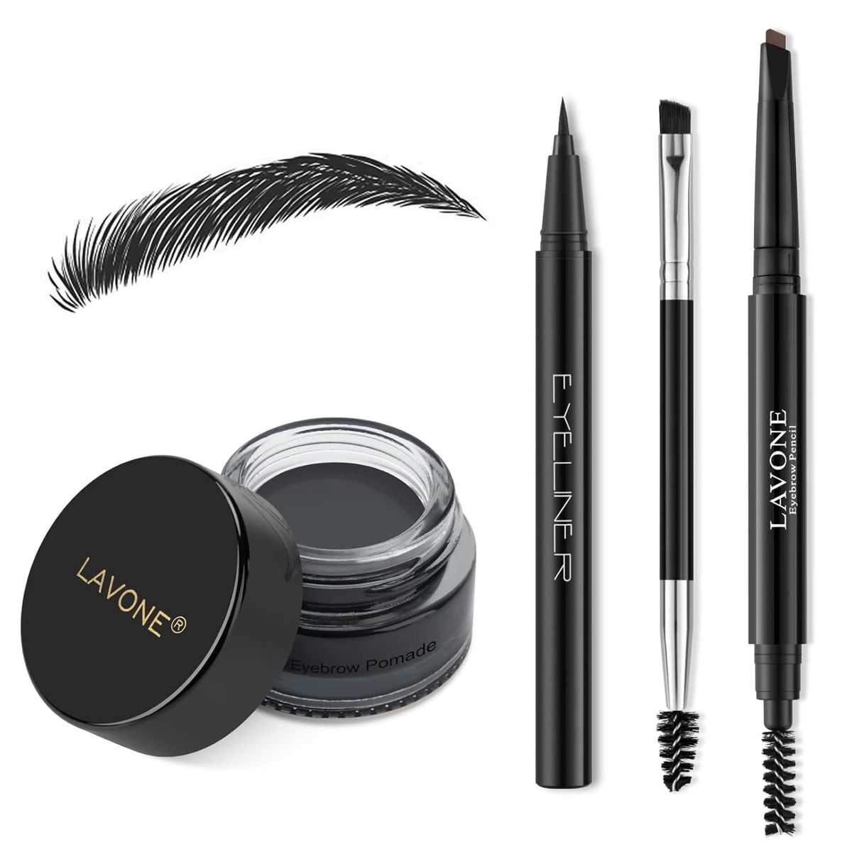 LAVONE Eyebrow Stamp Pencil Kit for Eyebrows, Makeup Brow Stamp Trio Kit with Waterproof Eyebrow