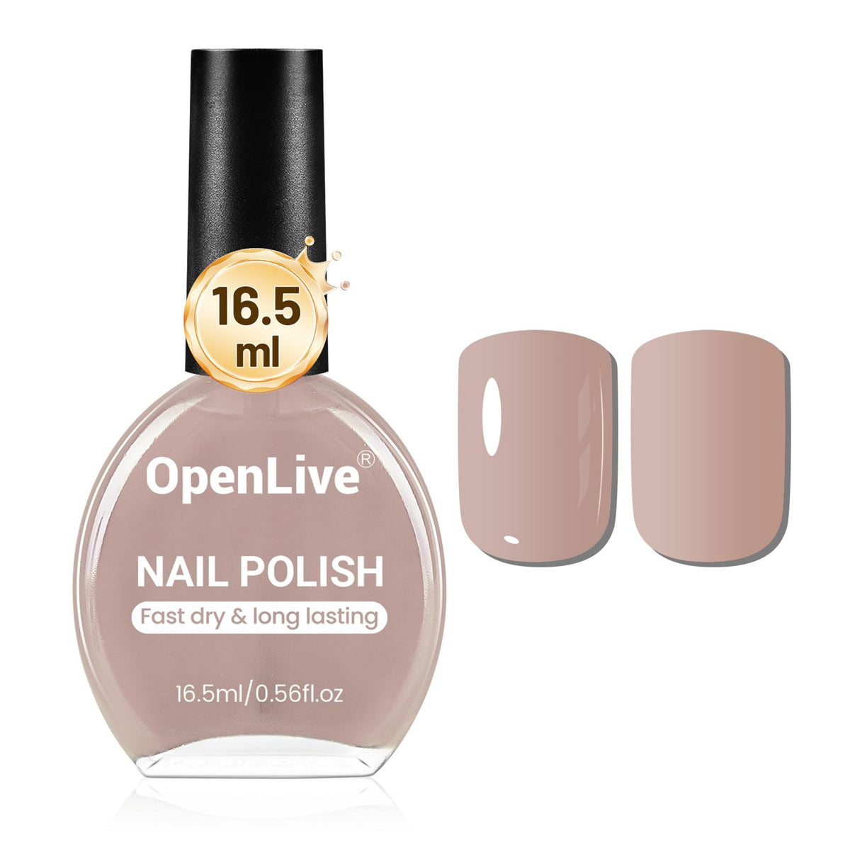 16.5ml Light Brown Nail Polish Large Volume Quick Dry Nail Polish, Long Lasting Shine, Fingernail
