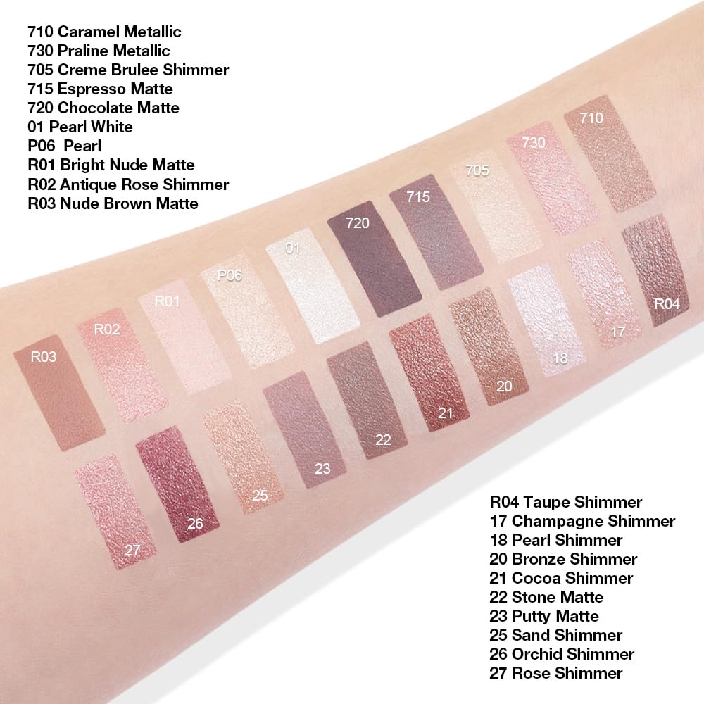 Cream Glitter Champagne Shimmer Metallic Eyeshadow Palette Makeup, Natural Single Mini Instant