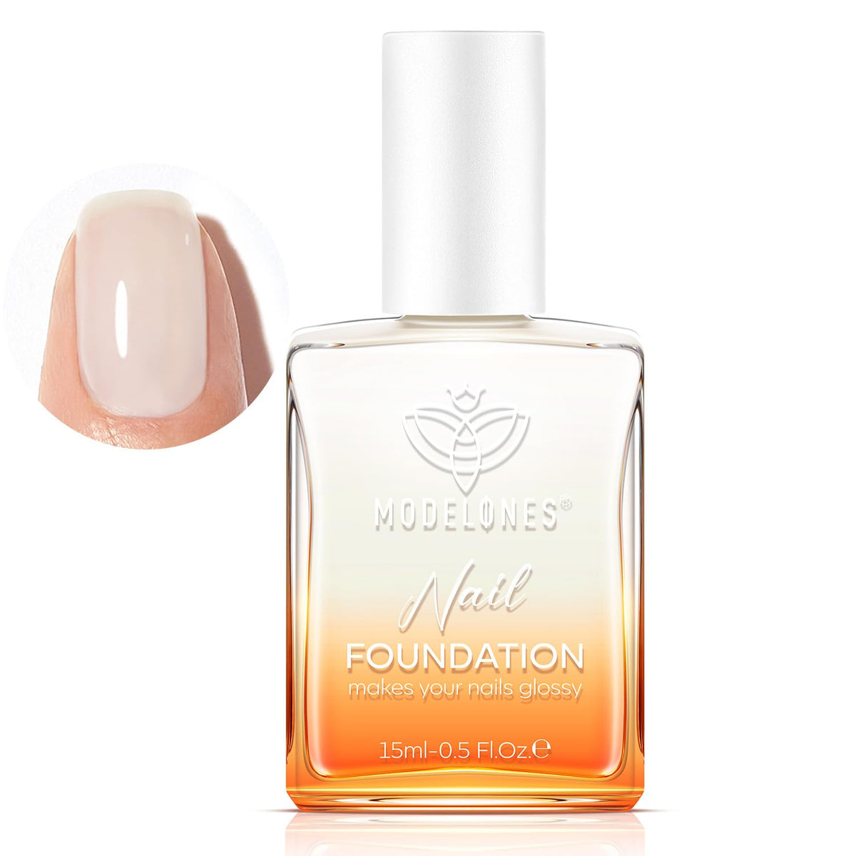 modelones Nail Strengthener, Milky White Nail Polish Natural Nail Concealer Foundation Air Dry Nail