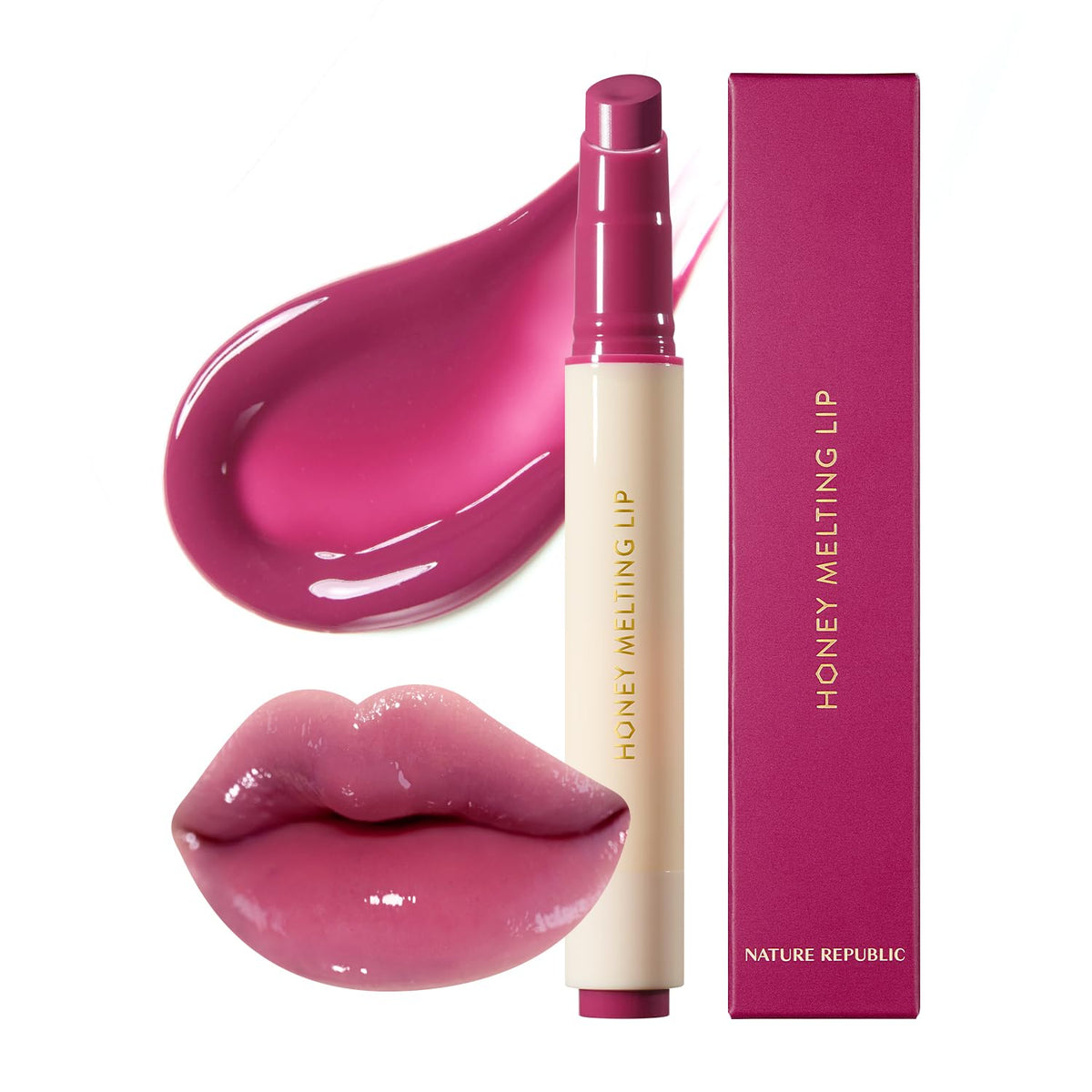 Nature Republic HONEY MELTING LIP (09 GRAPE) SOFT LIP STICK Hydrating Gloss, Moisturizing balms