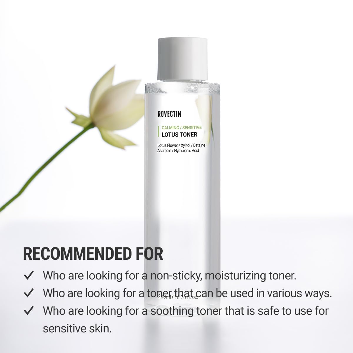ROVECTIN Calming Lotus Water Toner - pH4.7 Extra Soothing and Hydrating for Trouble Care | 40%
