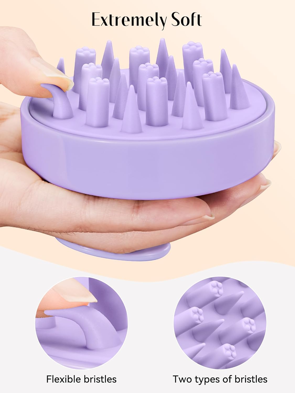HEETA Hair Scalp Massager Brush, Updated Scalp Exfoliator with Soft Silicone Bristles, Wet & Dry