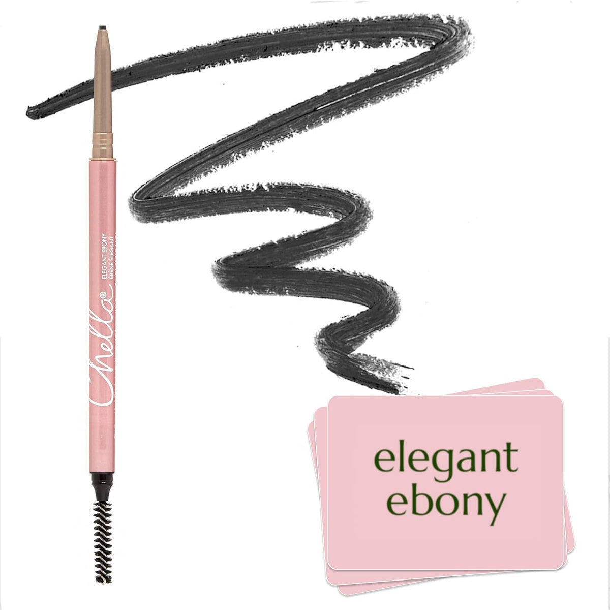 Chella Eyebrow Pencil – Easy-to-Use Brow Definer for Shaping, Filling & Blending – Long-Wear Ebony