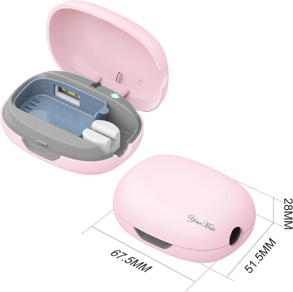 YourMate UVC Rechargerable Toothbrush Sanitizer Case Travel Toothbrush Covers Case with Holder for