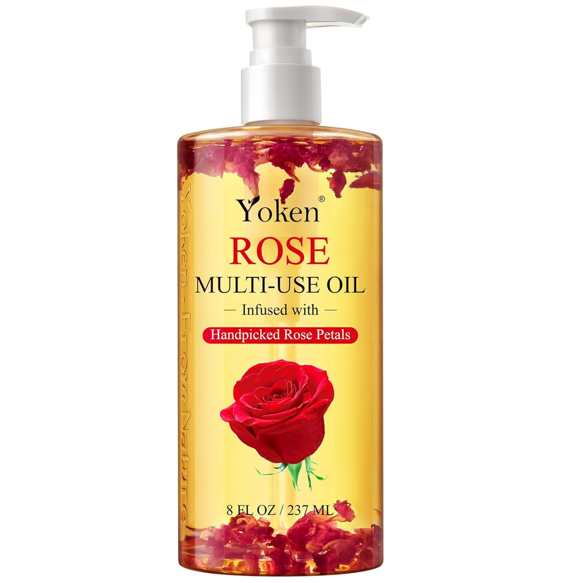 Yoken Multi-Used Body Oil For Skin,Face,Hair and Nails,Multi Purpose Organic oil With Rose