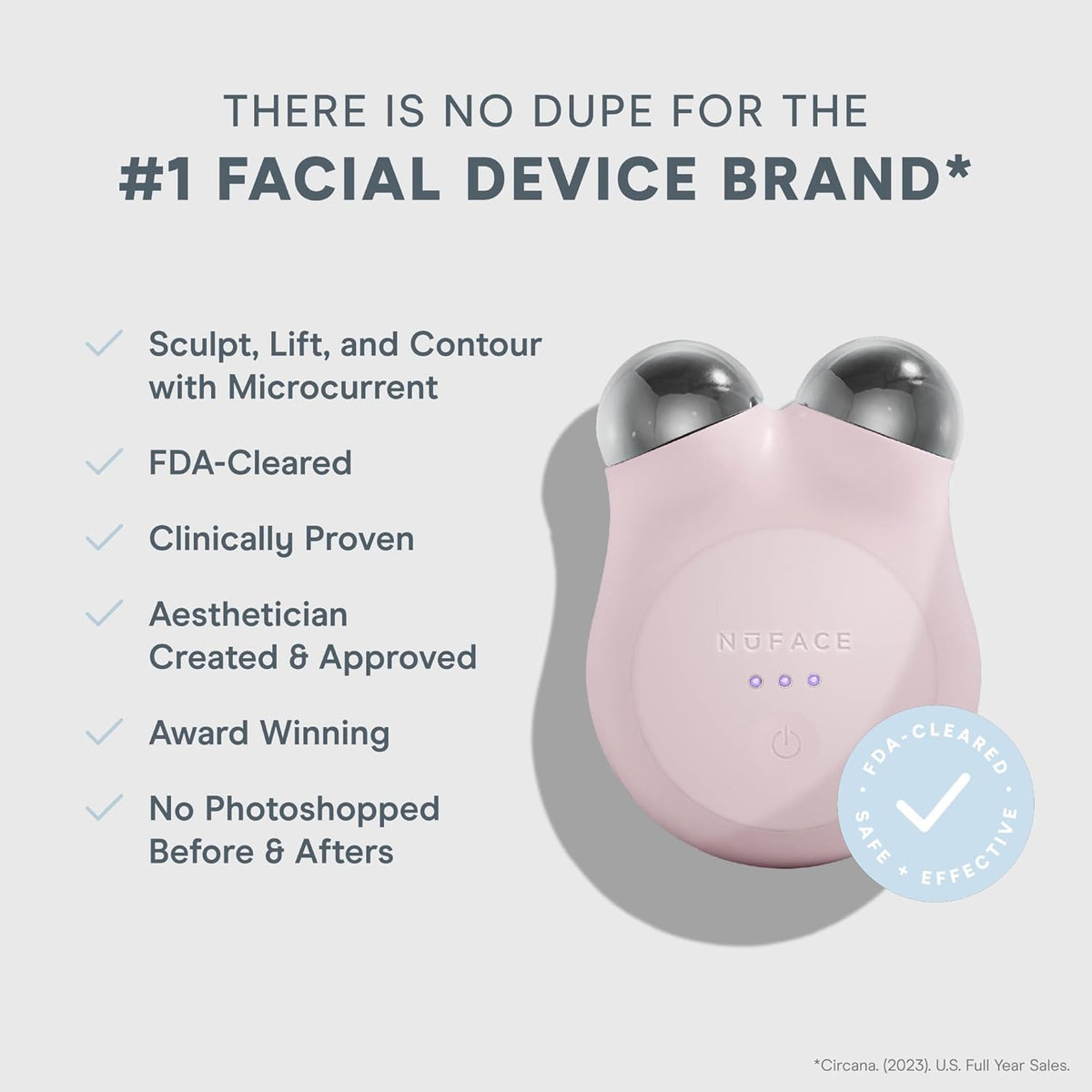 NuFACE MINI+ Microcurrent Facial Device Kit - FDA Cleared Face Sculpting & Skin Tightening Device