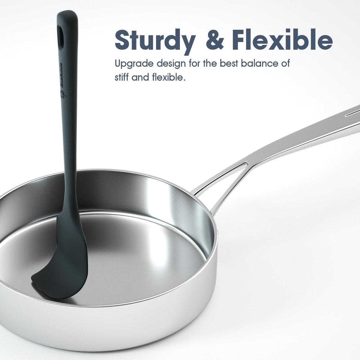 5 Pieces Silicone Spatula Set, Food Grade Rubber Spatula, Upgrade Strong Handle with Ergonomic
