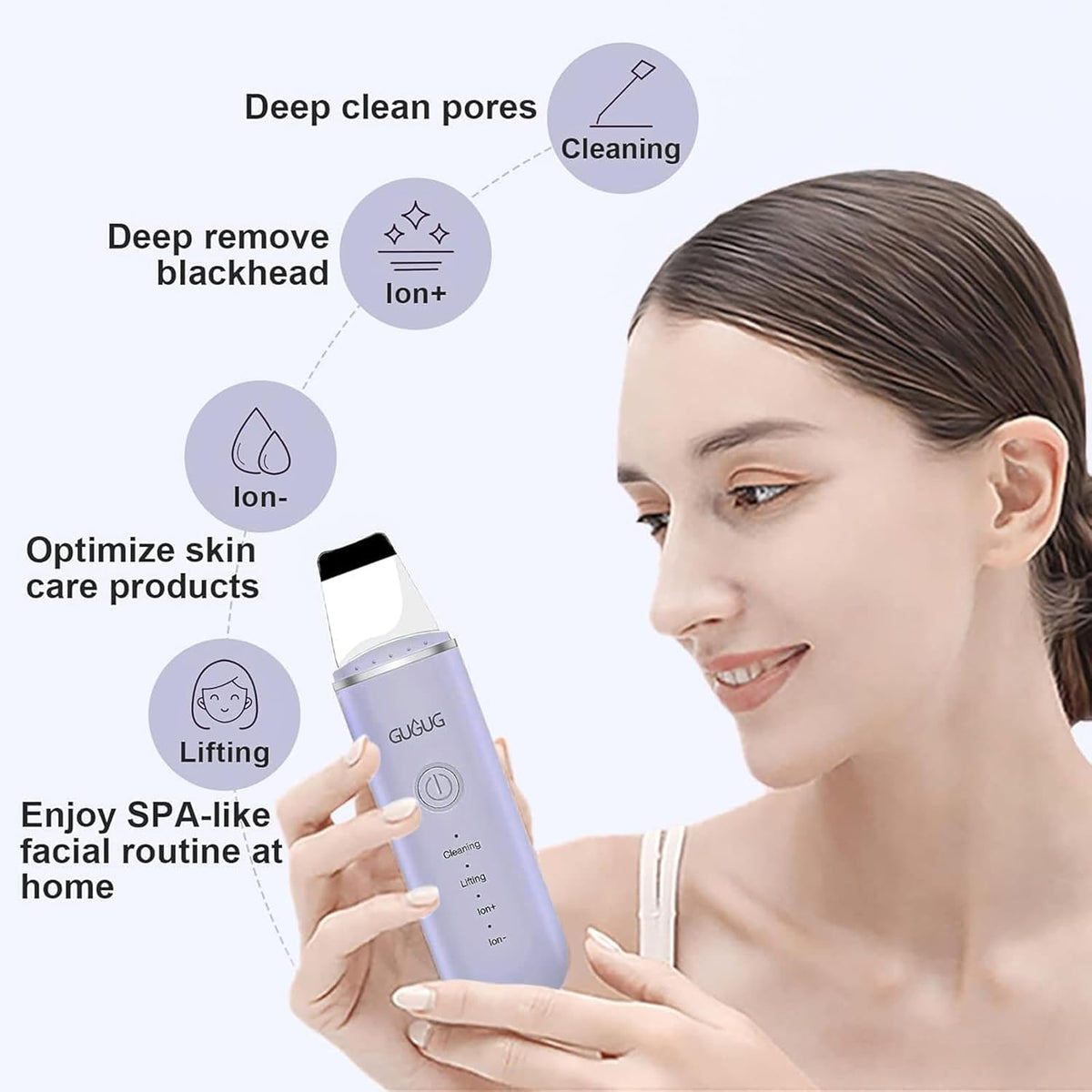 GUGUG Skin Scrubber Face Spatula Skin Spatula Pore Cleaner Blackhead Remover Tools for Facial Deep