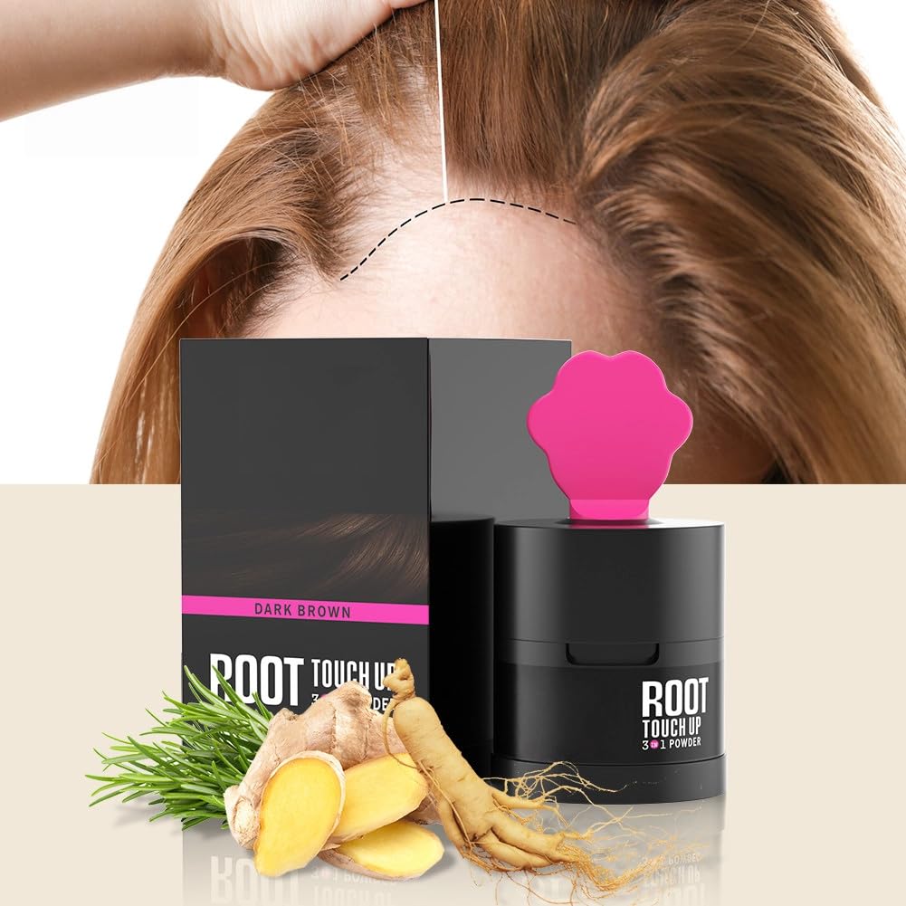 Gowwim Hairline Powder 2.0, Waterproof and Sweatproof Root Touch up Hair Color Temporary Grey Hair