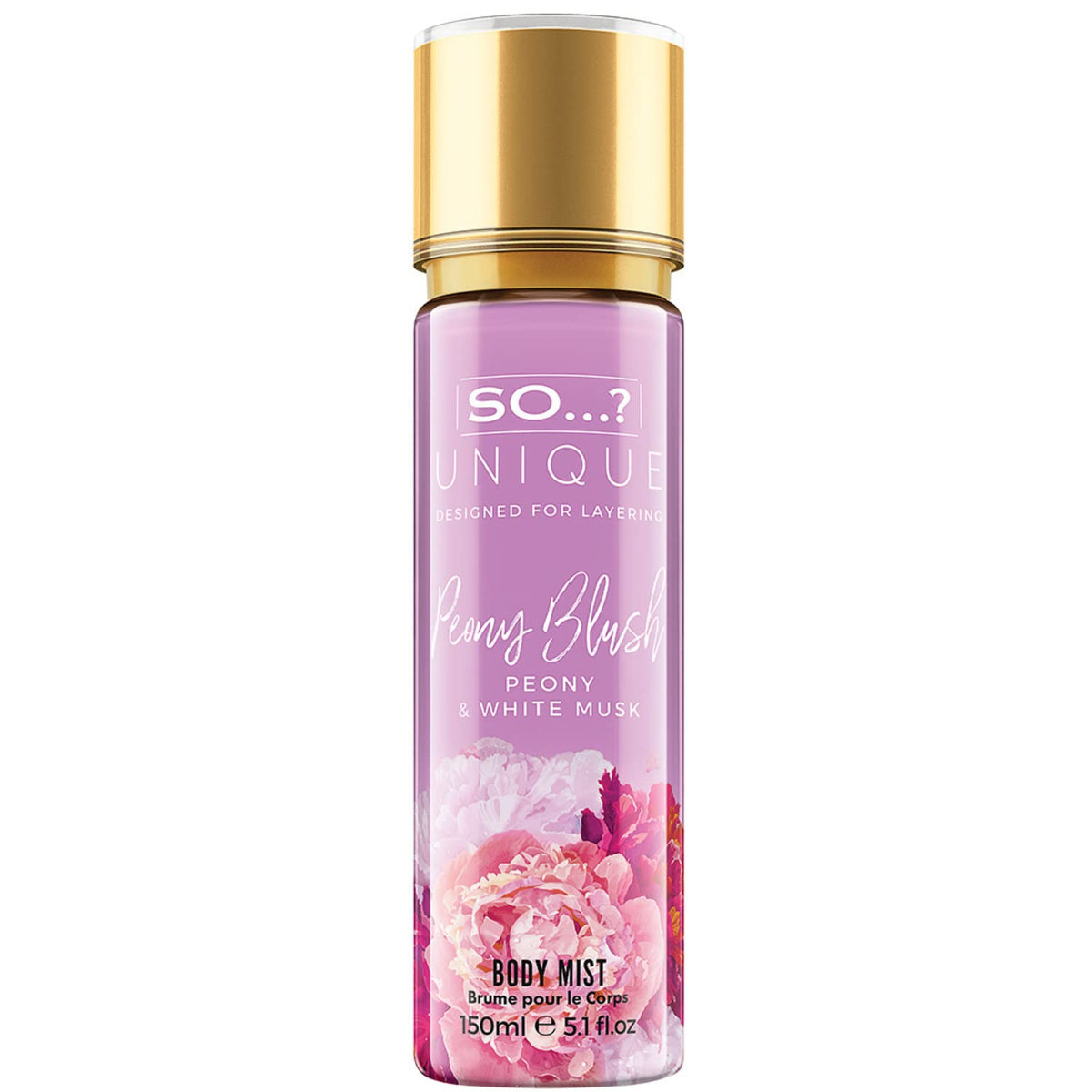 So…? Unique Peony Blush Body Mist - Floral, Fruity Vanilla Perfume with Bergamot and Pear Notes