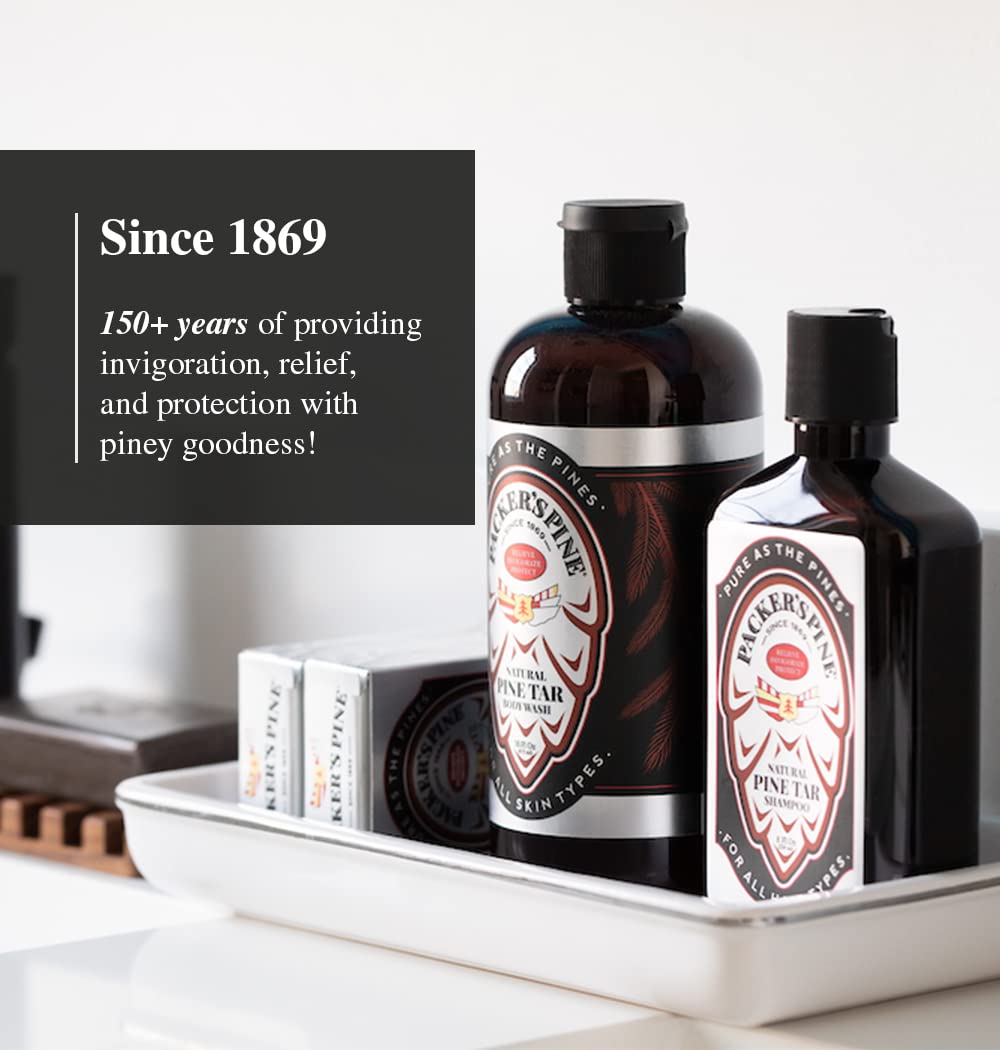 Packer's Pine Tar Shampoo | Natural Pine Tar and Pine Oils Shampoo | Paraben, Sulfate, and