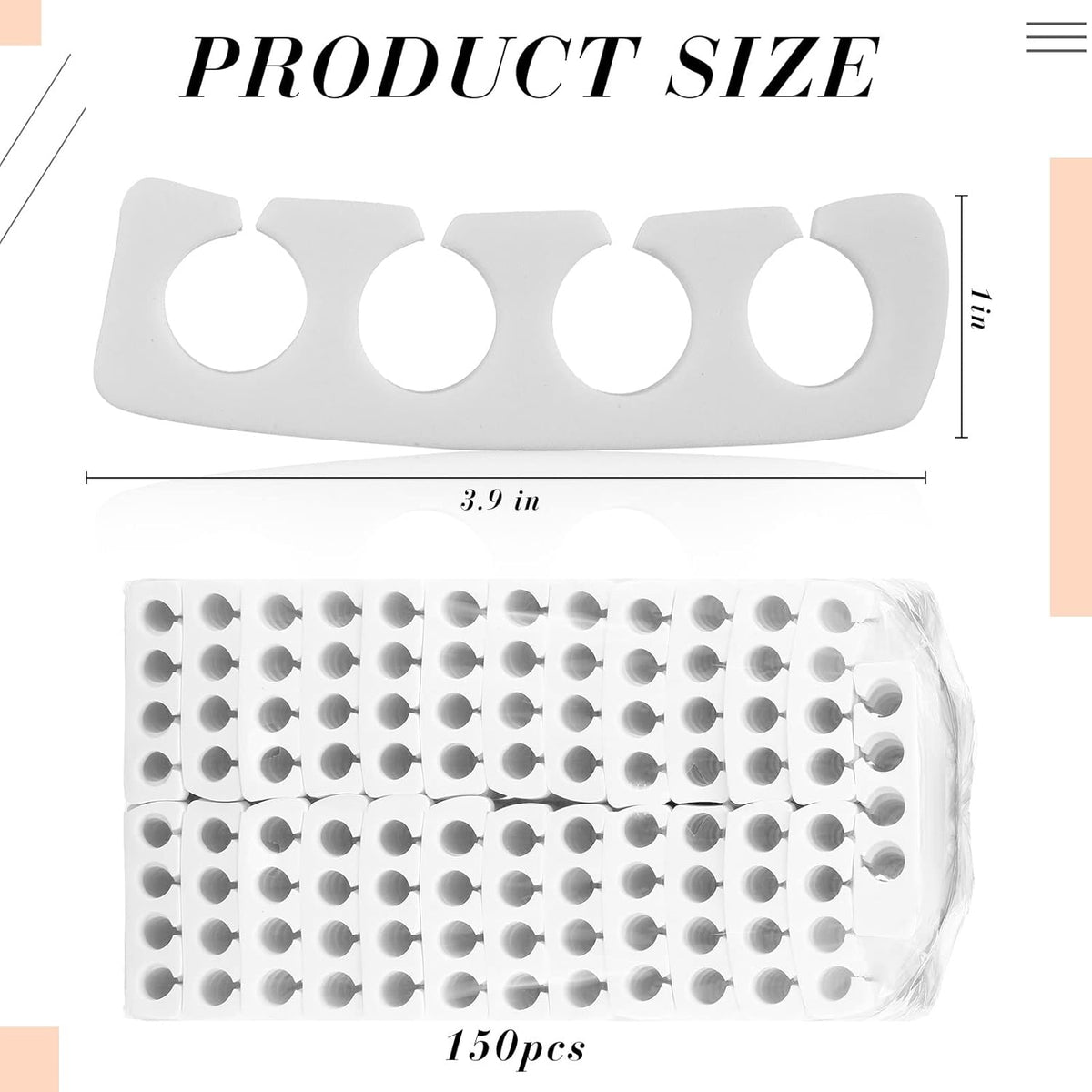 300 Pcs Toe Separators for Nail Polish Bulk Toe Separator Pedicure Correct Foot for Men Women Nail