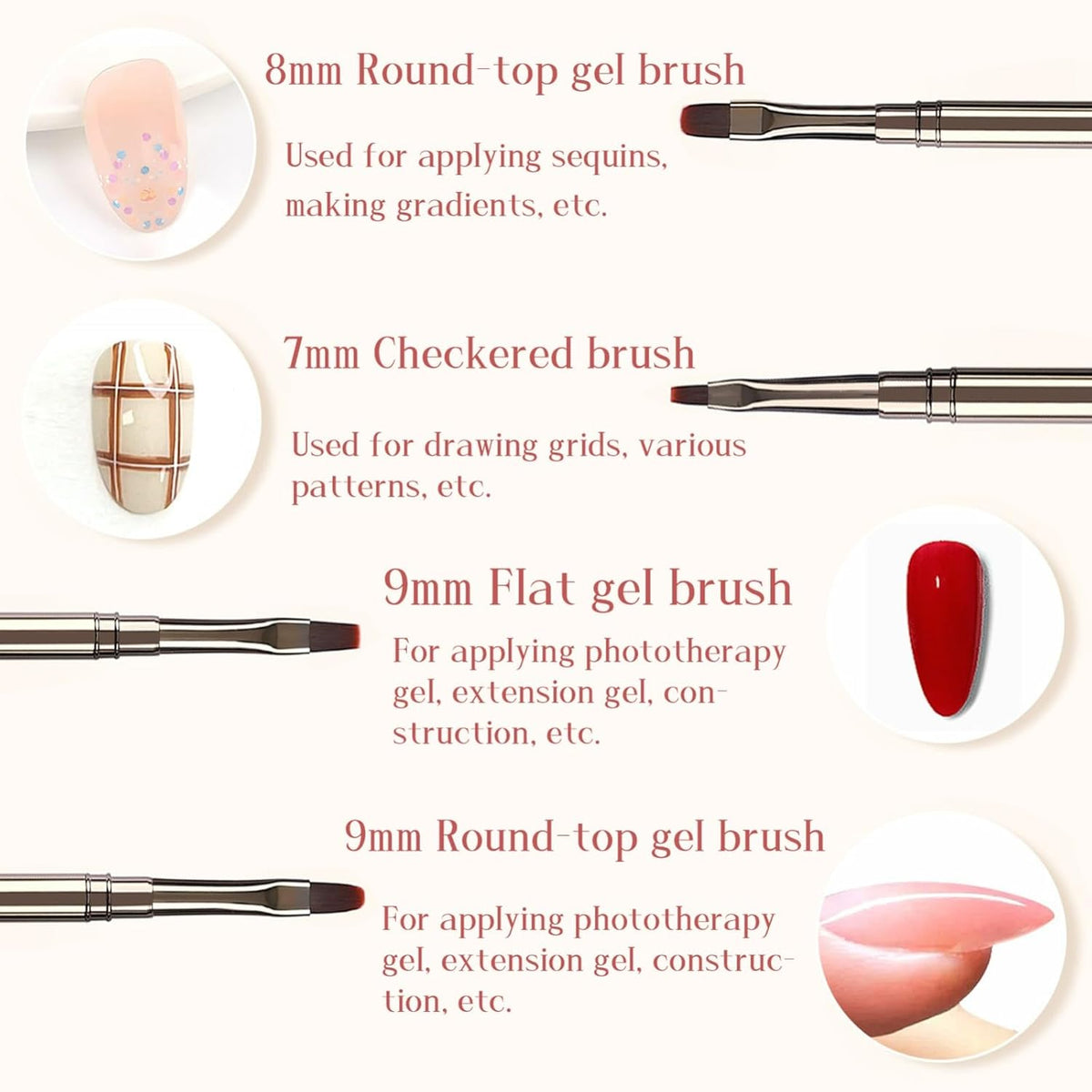 12pcs Nail Art Brushes, Nail Art Design Pen Painting Tools Professional Flower Brush Drawing