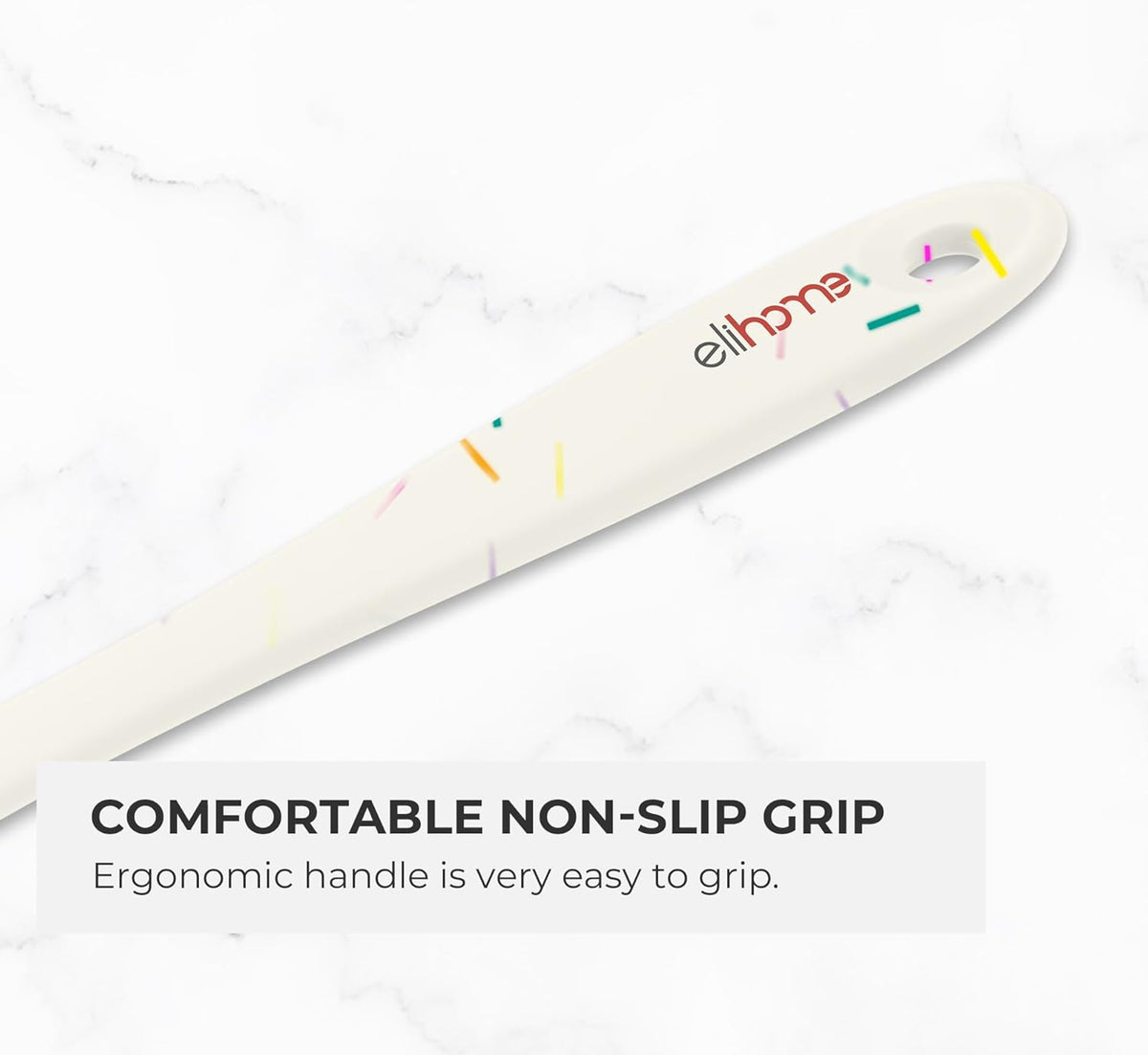 Elihome Skinny Silicone Spoonula - Non-Stick Heat Resistant Silicone Scraper Spatula for Mixing