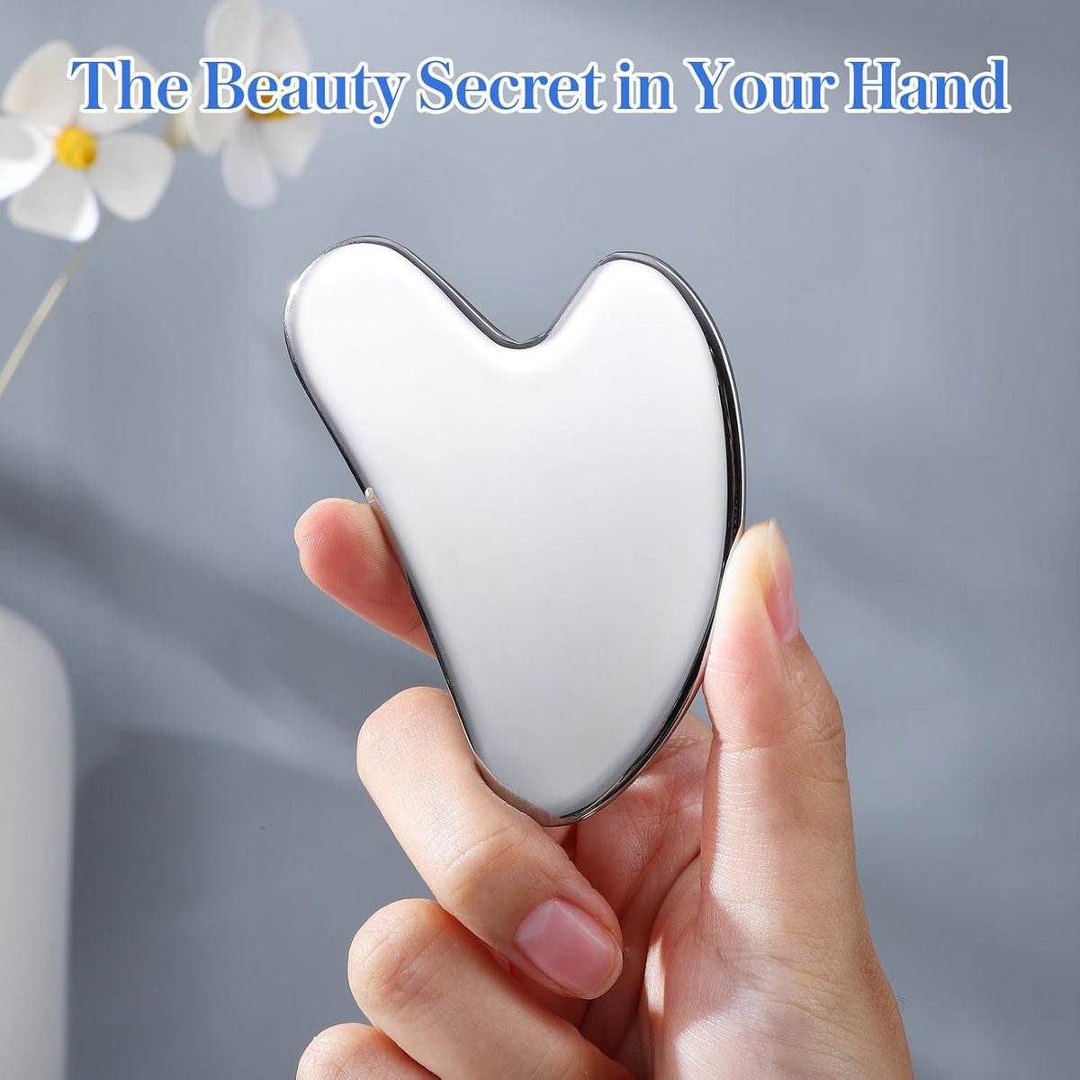 rosenice Gua Sha Facial Tools Stainless Steel Gua Sha for Face Skincare Massage Scraper for Body