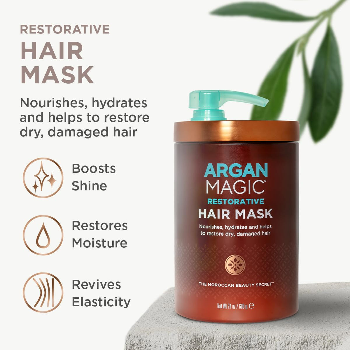 Argan Magic Restorative Hair Mask - Protein Rich Conditioning Hair Mask that Hydrates, Restores And