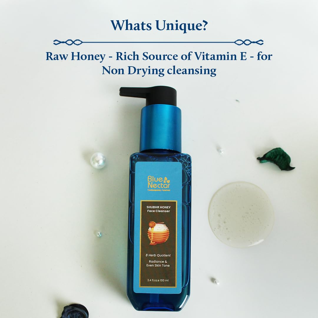 Blue Nectar Ayurvedic Honey and Aloevera Face Wash and Makeup Remover | Daily Facial Cleanser for
