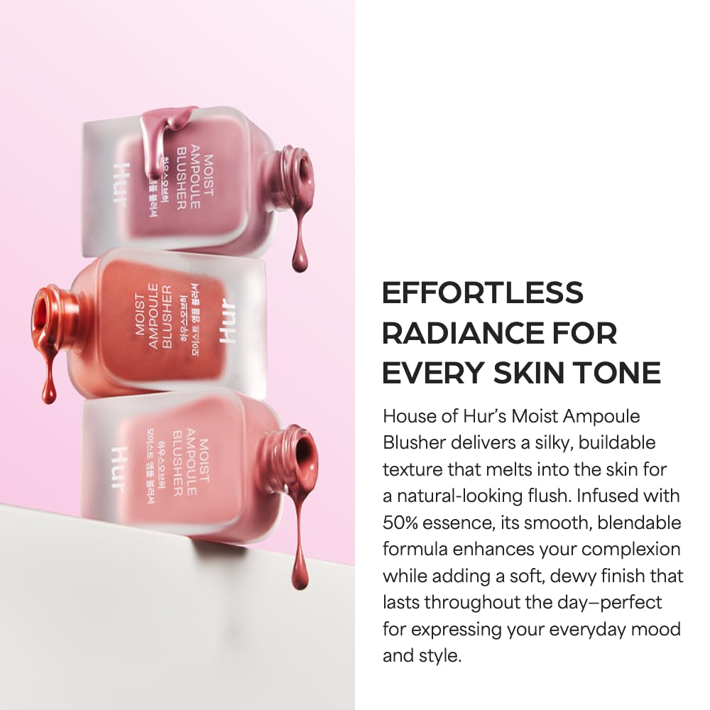 Moist Ampoule Blusher with 50% Moisture Essence | Hydrating & Long-Lasting Blush | 0.68fl.oz (9
