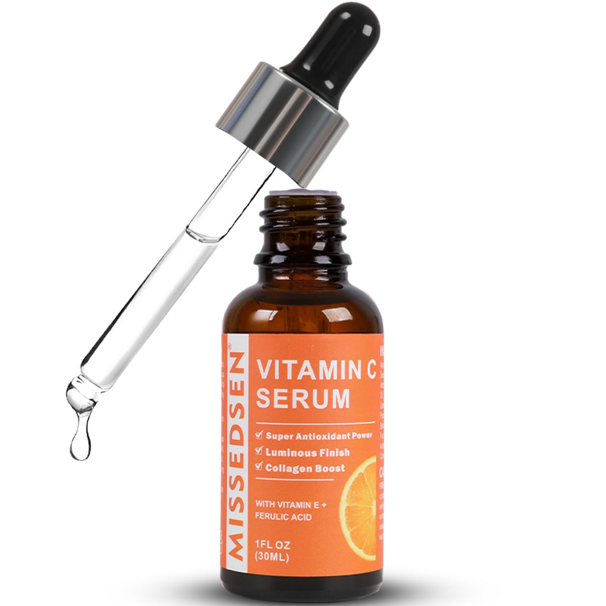 Vitamin C Serum for Face with Vitamin E & Ferulic Acid, Smoothes Wrinkles,Improves Elasticity,Firms