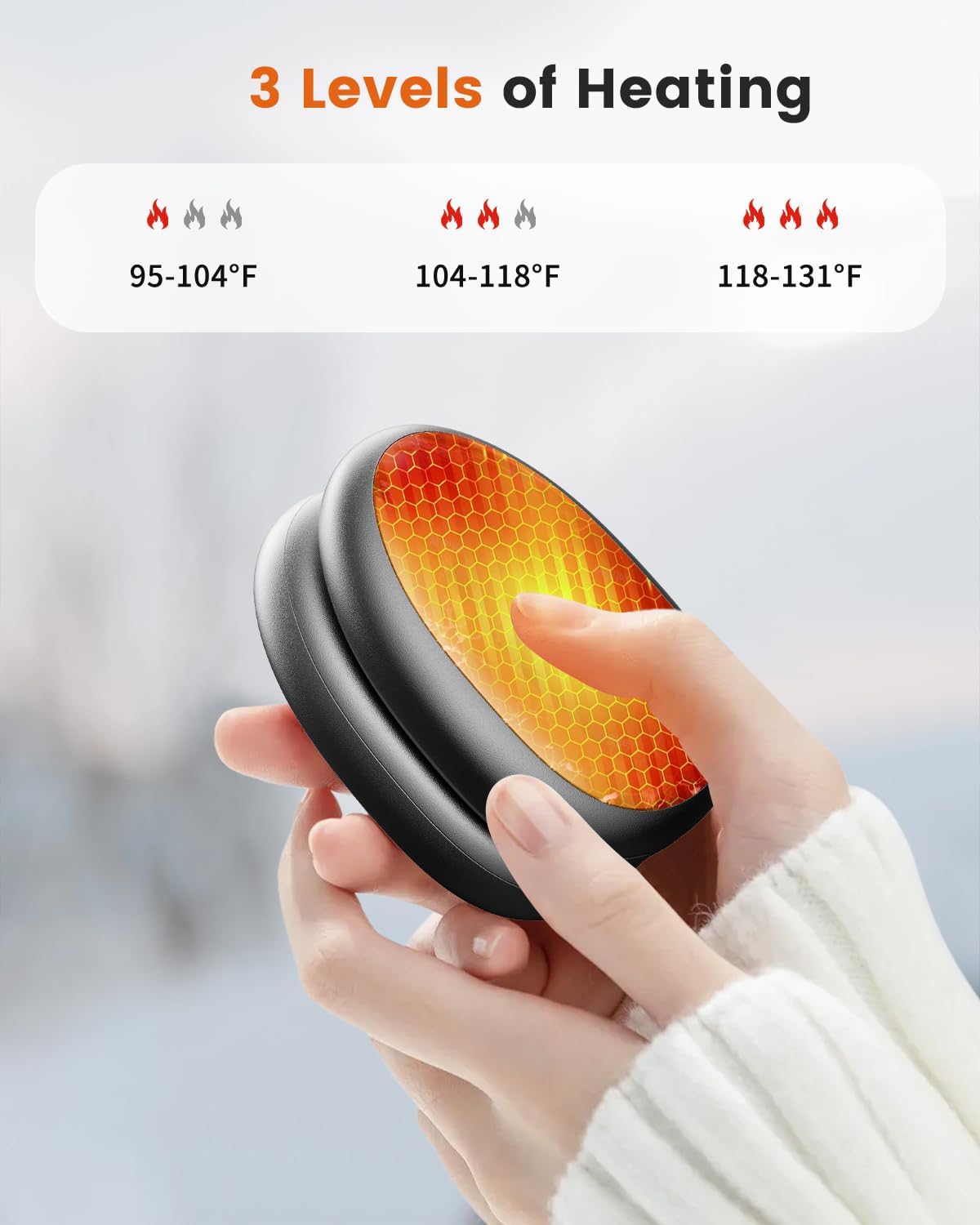 Hand Warmers Rechargeable 2 Pack, AI Temperature Control Electric Handwarmers, Stone Shape Portable