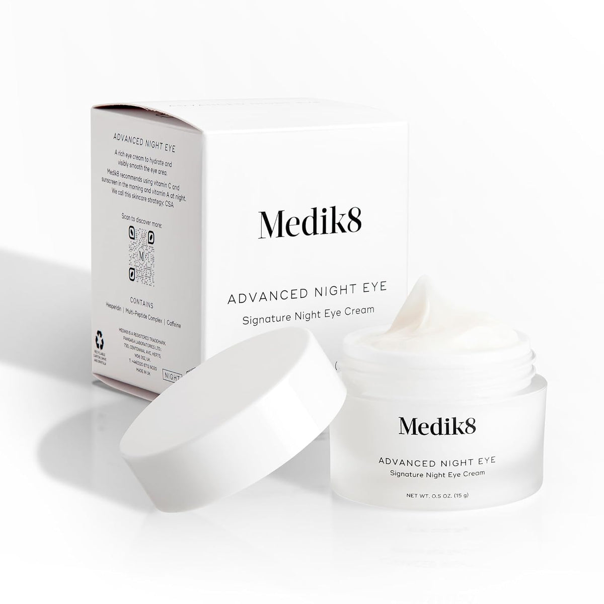 Medik8 Advanced Night Eye Cream - Multi Peptide and Caffeine Eye Cream - Night Moisturizer for
