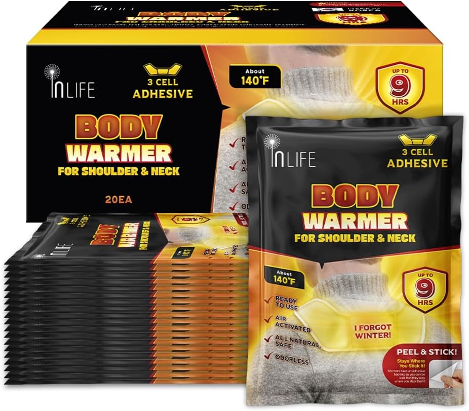 InLife Super Warmer with Adhesive Backing for Shoulder & Body, All Natural & Safe, Wider Area