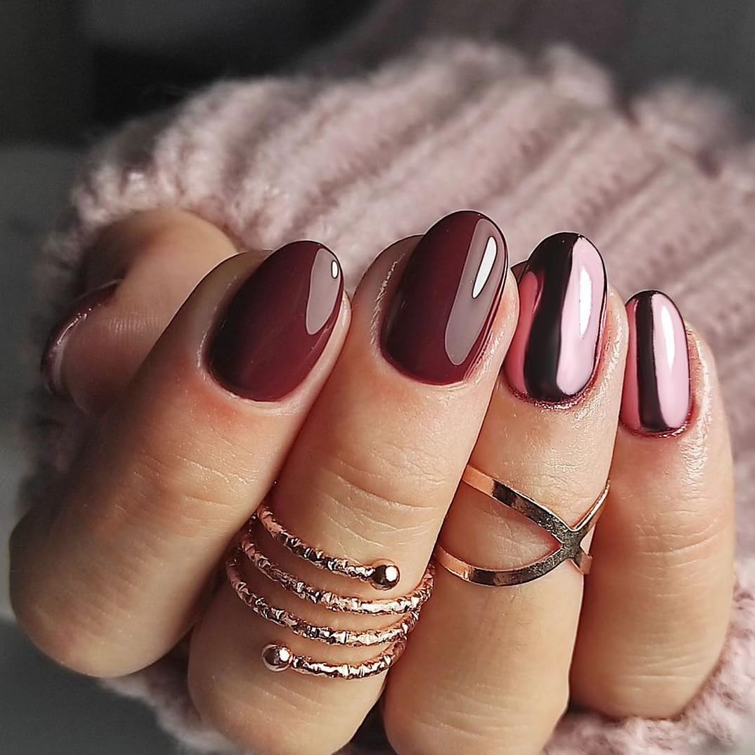 Pretty Diva Chrome Nail Powder - Rose Gold/Pink Nails Chrome Powder Mirror Effect, Premium Metallic