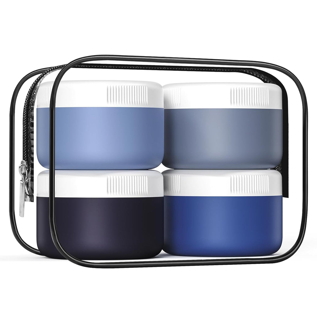 Travel Containers for Toiletries, Silicone Cream Jars BPA Free, TSA Approved 2oz Travel Size