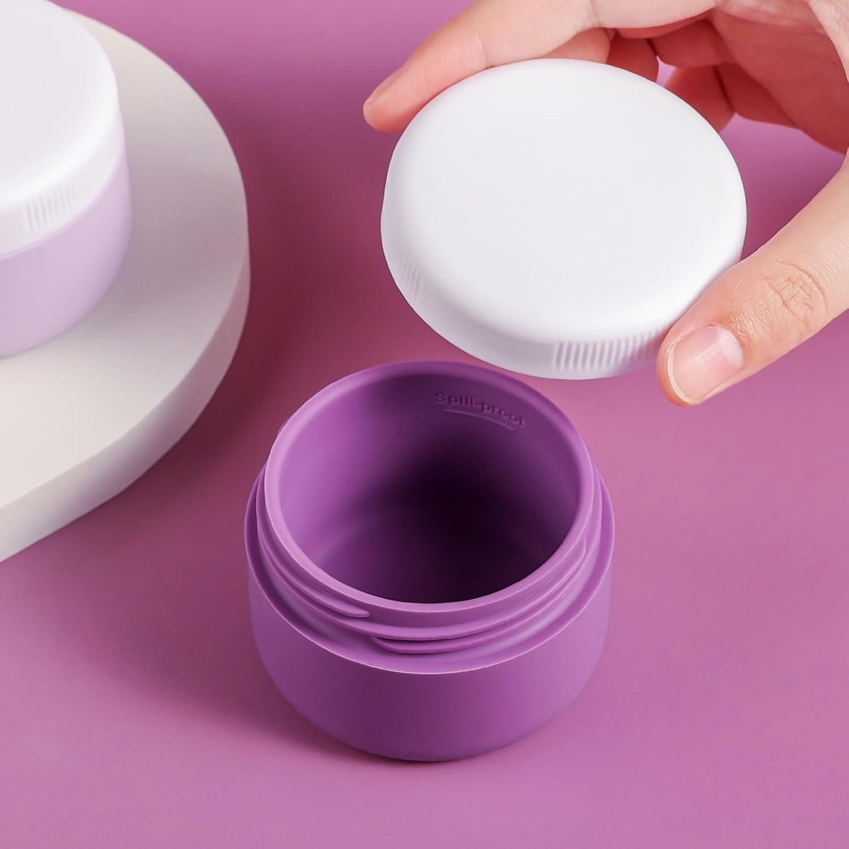 Travel Containers for Toiletries, Silicone Cream Jars BPA-Free, Leak-proof 1.35oz Travel Size