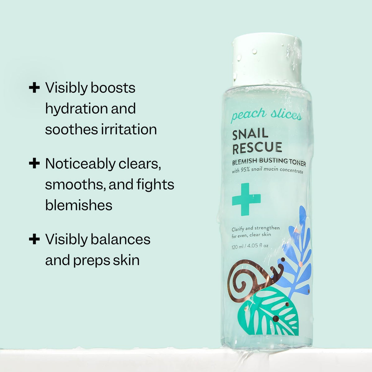 Peach Slices | Snail Rescue Blemish Busting Toner | 95% Snail Mucin | Pore Cleaner | Hydrates &