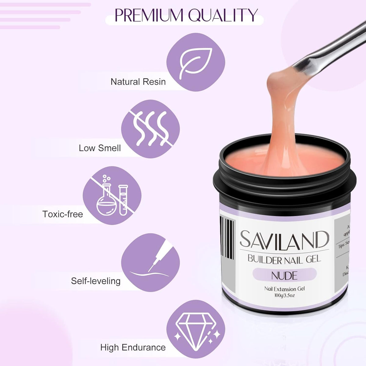 SAVILAND 100 g Builder Nail Gel U V - 3.5 oz Nude Color Hard Gel for Nails High-Capacity for Nail