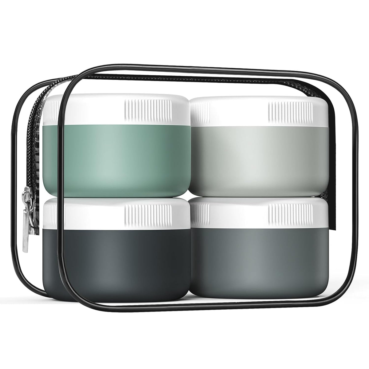 Travel Containers for Toiletries, Silicone Cream Jars BPA-Free, Leak-proof 2oz Travel Size
