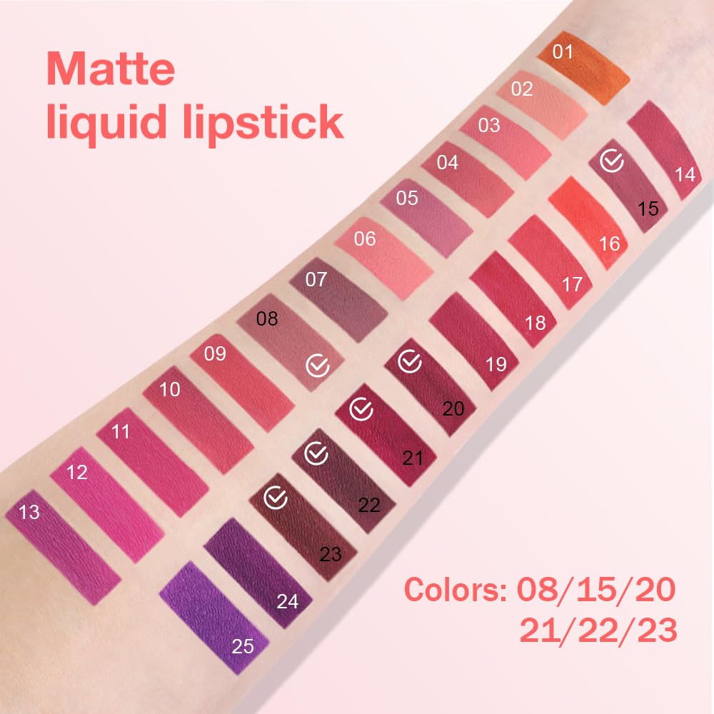 BINGBRUSH Super Matte Longwear No-Budge Stay On Smudge Proof Liquid Lipstick Long Lasting Makeup