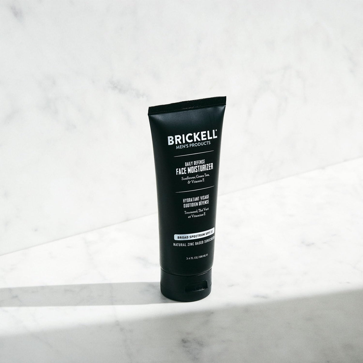 Brickell Men's Daily Defense SPF20 Face Moisturizer for Men, Natural & Organic, Zinc Oxide Face