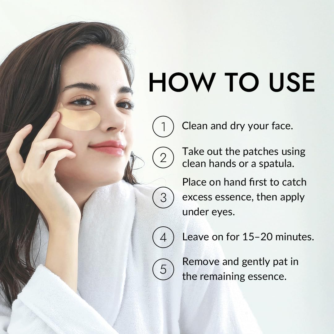 MIZON Under Eye Patches for Puffy Eyes & Dark Circles, 24K Gold & Snail Mucin, 60 Pcs