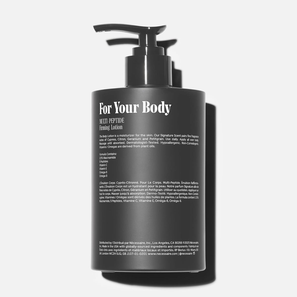 Nécessaire The Body Lotion Cyprès-Citronné – Multi-Peptide Body Moisturizer for Women + Men