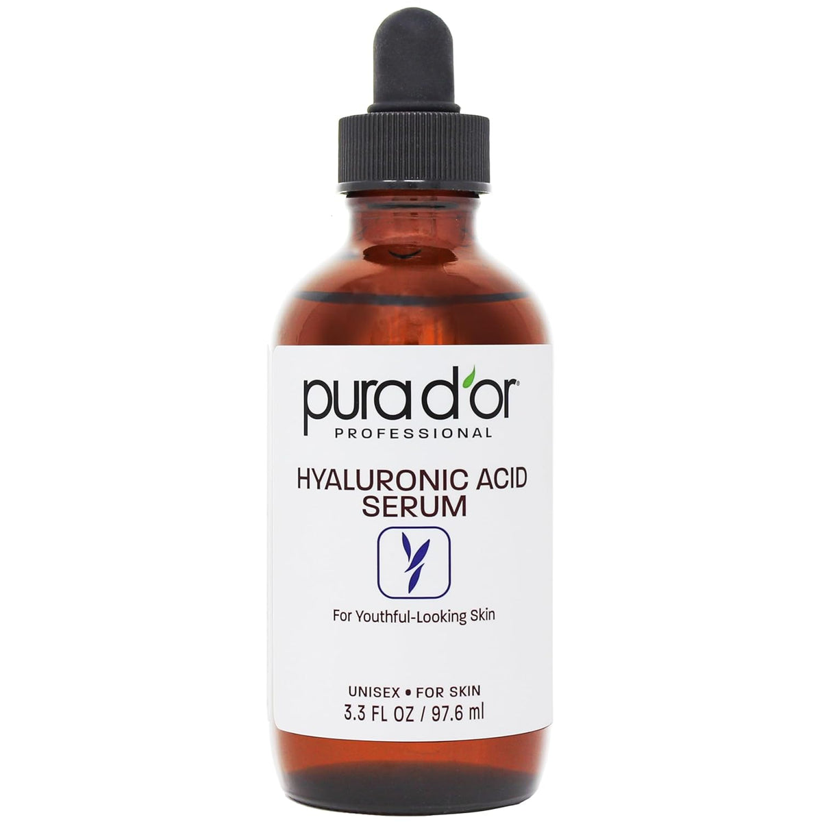 PURA D'OR 3.3 Oz Hyaluronic Acid Serum For Deep Hydration - Anti-Aging, Plumping & Moisturizing